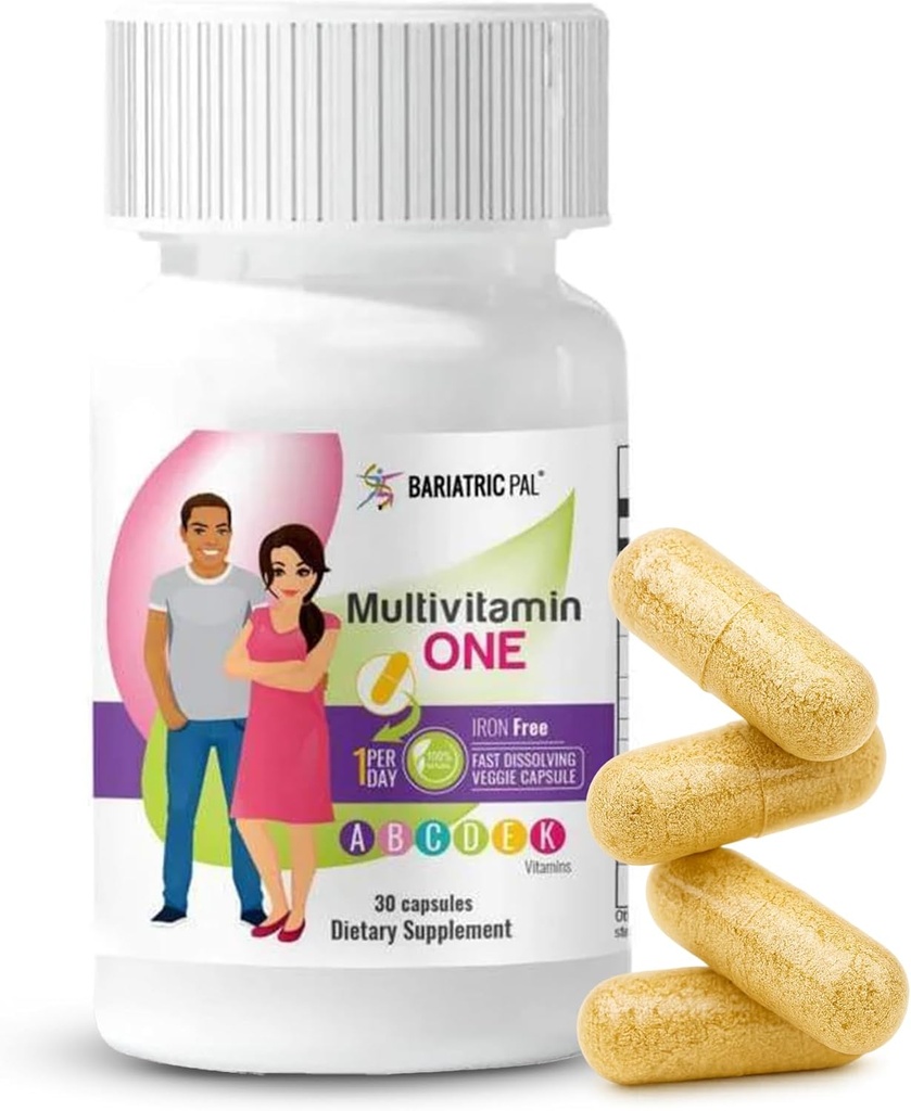BariatricPal Multivitamina 1 por día! Bariatric Multivitamin Cápsula Iron Gratis Silencio Fácil de Tragar Cápsula ANTE Vitamina para Cirugía Bariatrica Pacientes TENIDO 30 Conde (1 Mes de Suministro)