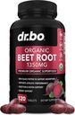 Suplementos de bobinas orgánicas - 1350mg Píldoras de extracción de escarabajos, suplemento de hoja de remolacha orgánica, remolacha de óxido super Nitrico High Circulation Total Vitaminas Soporte - 120 Beets Tablets
