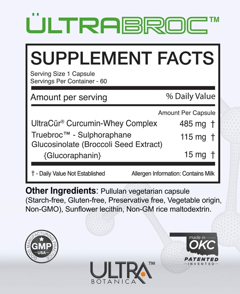 Suplemento de desintoxicación Curcumin, Sulforaphane Glucoraphanin, Liver Support, Antioxidant Supplement, Fast Absorption ← 60 Veg Capsules