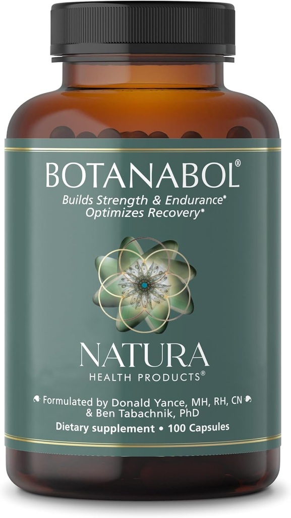 Natura Health Products Botanabol Supplement - Builds Strength ' Endurance and Optimizes Recovery Time - Destacando Rhaponticum, Shilajit, Cordyceps, Cissus Quadrangularis (100 cápsulas)