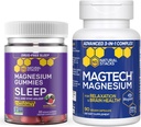Natural Stacks Magtech + Sleep Magnesium Gummies Bundle - 4 Formas de Magnesio - Apoyos Relajación y Salud Cerebro* - 120 Cantidad