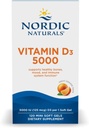 Naturales nórdicos Vitamina D3 5000, Naranja - 120 Mini geles blandos - 5000 UI Vitamina D3 - Apoyos Huesos saludables, Función del sistema de humor y inmunológico - No GMO - 120 Servimientos