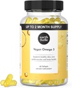 Earth " Elle Algae Omega 3 Suplemento - Vegan Omega 3 - Omega 3 Vegan Suplemento W/Algae Oil & Vegan DHA - Ayuda a apoyar la salud del corazón 1000 mg por ser - No Fishy Aftertaste 60 Softgels