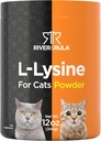 Horbäach L-Lysine Powder for Cats 500mg TEN 12oz TENIDO Cat Health Supplement Silencio Non-GMO, Fórmula Vegetariana Silencioso por River & RULA