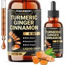 6in1 Curcumina de Turmérica Líquida con Ginger, Extracto de Berberina, Canela de Ceylán, Melón de Bitter, Pepper Negro - Extracto de gotas - 2FL oz - 60 Servimientos