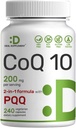 DEAL SUPPLEMENT CoQ10 200mg con PQ 200mcg, 240 Veggie Capsules ← Coenzyme Bioavailable Q10 Complejo tención soporta Corazón, Energía & Cerebro Salud Silencio Antioxidante Apoyo 