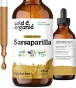 Wild & Organic Sarsaparilla Root Tincture - Asistencia general - Suplemento de Extracto de Sarsaparilla - Vegan, Azúcar & Líquido sin alcohol - 4 fl oz