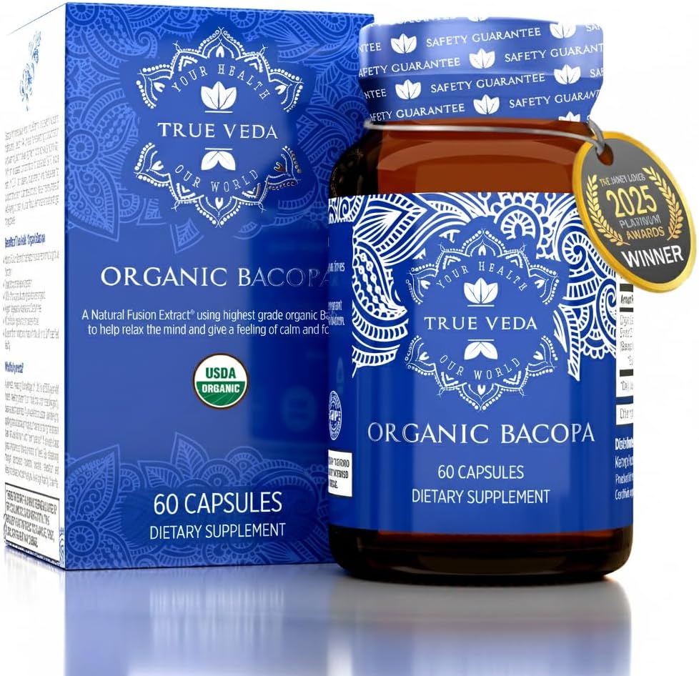 Bacopa Monnieri Suplemento - Bacopa Suplementos Silencio USDA Organic Bacopa Monnieri Orgánica Silencio 20X Concentrated Extract tención 50% Bacosides ANTE Brahmi Capsules  60 Bacopa Monnieri Capsules  Bacopa Extract