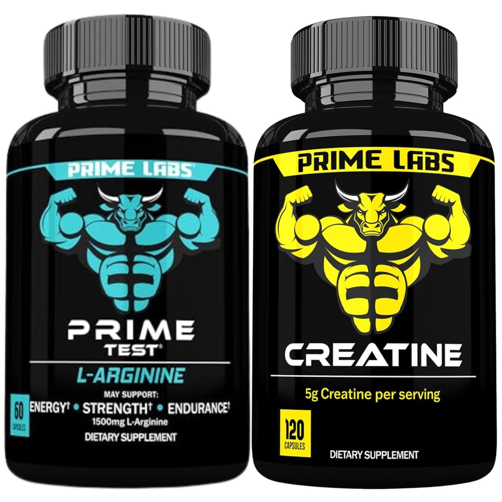 Prime Labs L Arginine (60 ct) + cápsulas de crema (120 ct)