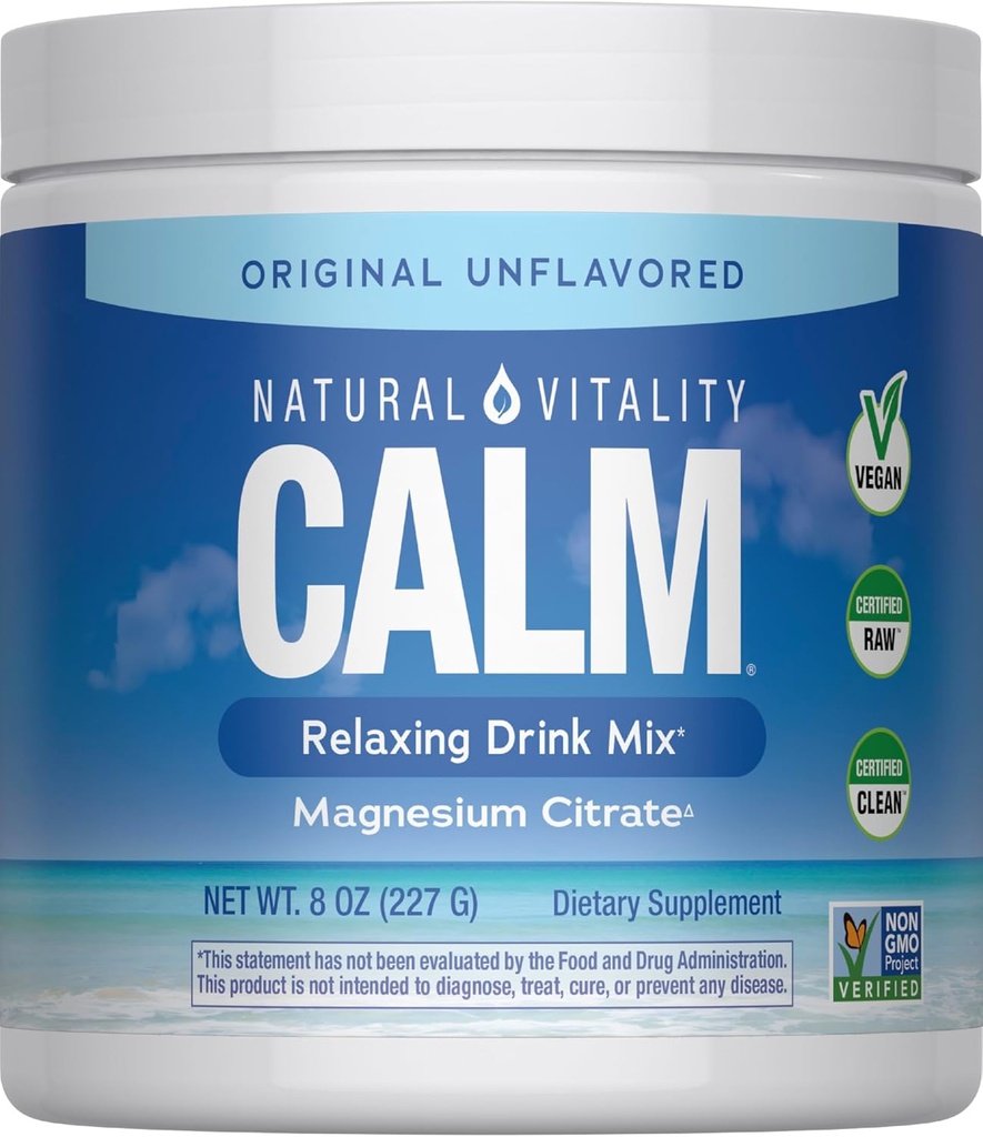VITALIDAD NATURAL Original calma mezcla de bebida de magnesio, 8 OZ