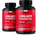 Factor de fuerza Longjack Tongkat Ali Max, Tongkat Ali para Hombres, Hombre Stamina y Vitalidad Suplemento Hecho con ingredientes naturales clave para la absorción superior, 1200 mg, 120 cápsulas, 2-Pack