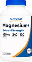 Nutricost Magnesium+ Extra Strength 420mg, 240 Capsules - 120 Servings. Oxido de Magnesio y Glycinate - No GMO, Gluten Free, Vegan Friendly