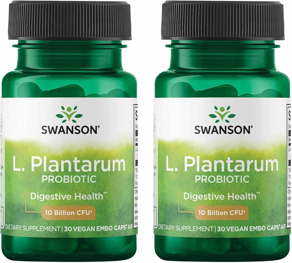 Swanson L. Plantarum - Suplemento Digestivo Promoción de Balance Gastrointestinal " Regularidad intestinal - Fórmula natural para ayudar a reducir el rubor - (30 cápsulas vegetales) 2 Pack
