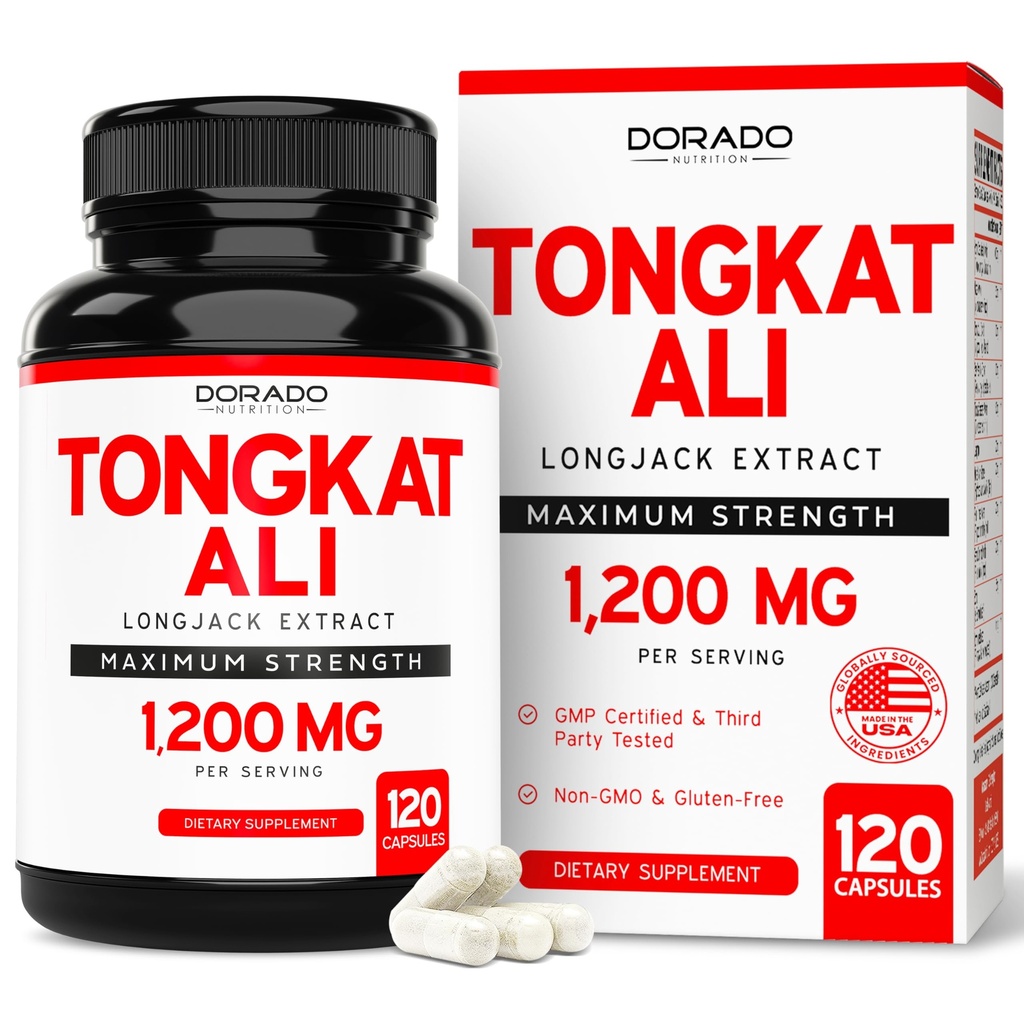 Tongkat Ali Para Hombres (Longjack) Eurycoma Longifolia Extracto 1200mg Por Serving, 120 Capsules - Longjack Tongkat Ali para la Salud de los Hombres &amp; Vitality Support - Tested, USA Made &amp; Non-GMO