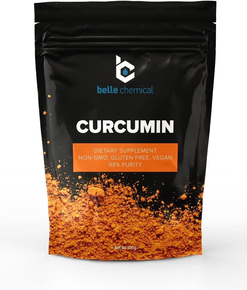 Belle Chemical 98% Pure Curcumin Powder (98% Curcuminoides) (100 gramos)