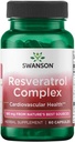 Complejo de Resveratrol Swanson - Suplemento Herbal Promoción de la Salud Cardiovascular y Protección - Fórmula Natural Promoción de Salud Natural y Bienestar - (60 cápsulas)