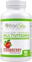 BariSlim Completo Multivitamínico Chewable con 45 mg de Hierro - Multivitamina Bariatrica para Cirugía Post Bariatric incluyendo Bypass Gástrico y Sleeve Gástrico - Fresa (90 Cuenta)