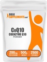 BulkSupplements.com Coenzima Q10 Powder - Coenzyme Q10 200mg Suplemento, Suplemento Nutricional - Gluten Gratis, 200mg por Serving, 500g (1.1 lbs) (Pack of 1)