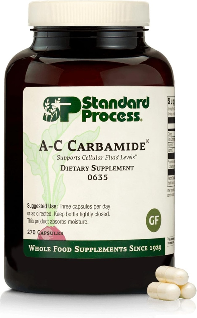 Carbamida estándar A-C - Apoya la Excresión Saludable de Urine & Cellular Niveles fluidos - Contiene Vitamina A " Antioxidante Vitamina C - Libre de gluten, No-Dairy " Soya - 270 cápsulas