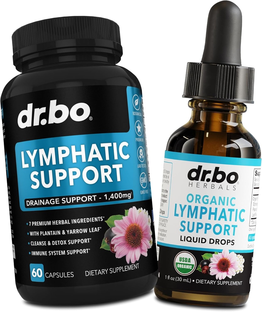 Limphatic Drainage Suplementos Pills & Drops - Soporte linfático orgánico gotas líquidas Limpiar, Lymph System Support Suplemento para Nodes Legs & Neck - Lymph Node Detox Drenaje del sistema de limpieza