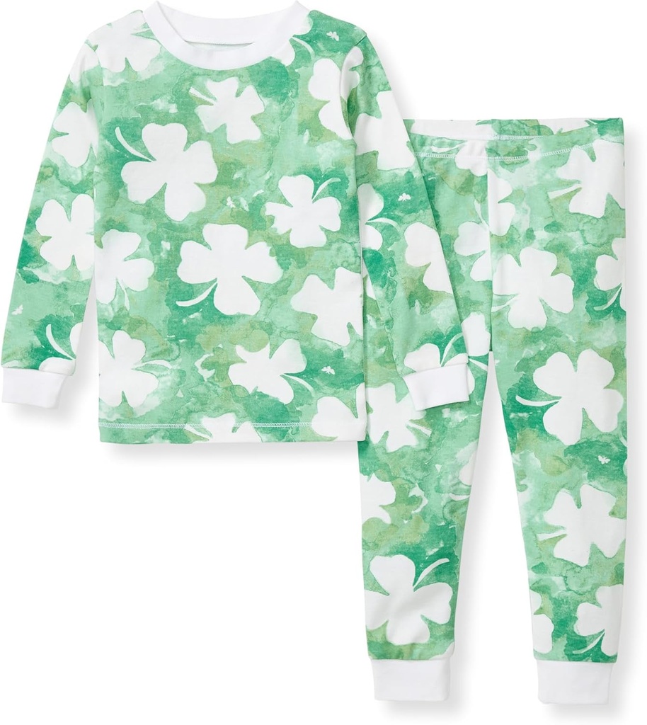 [BRSWGAYFOAPWK33B] Las abejas de Burt Baby Girls 2-Pibra Longece Teeve Tee and Pants Organic Cotton Pajama Set