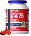 Krill Oil Omega 3 Suplemento 1000mg 90 Softgels EPA & DHA, Puro aceite de Krill Antártico con Astaxanthin y 56% Phospholipids Laboratorio testado