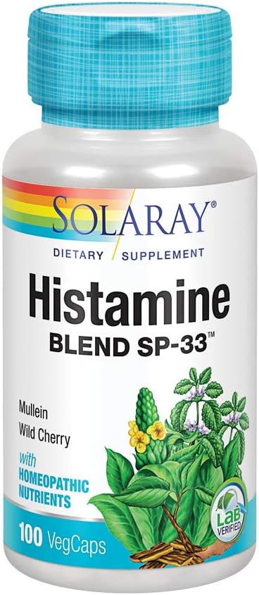 SOLARAY Histamine Blend SP-33 w/Cell Salt Nutrients for Healthy Histamine Response Support Silencio Non-GMO & Vegan  50 Serv ← 100 VegCaps