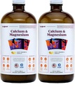 LIQUIDHEALTH Calcio & Magnesio Adulto Vitamina Líquida Suplemento - Hueso, Conjunto, Musculo, Soporte de tejido conectivo, Salud cardíaca, Nutrientes esenciales - Hecho en EE.UU., Vegan, No GMO, No Sugar (2 Pack)
