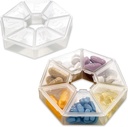 MEDca Organizador semanal de píldoras Clear 7-Sided Pill Reminder, Round Shaped Paquete de 2