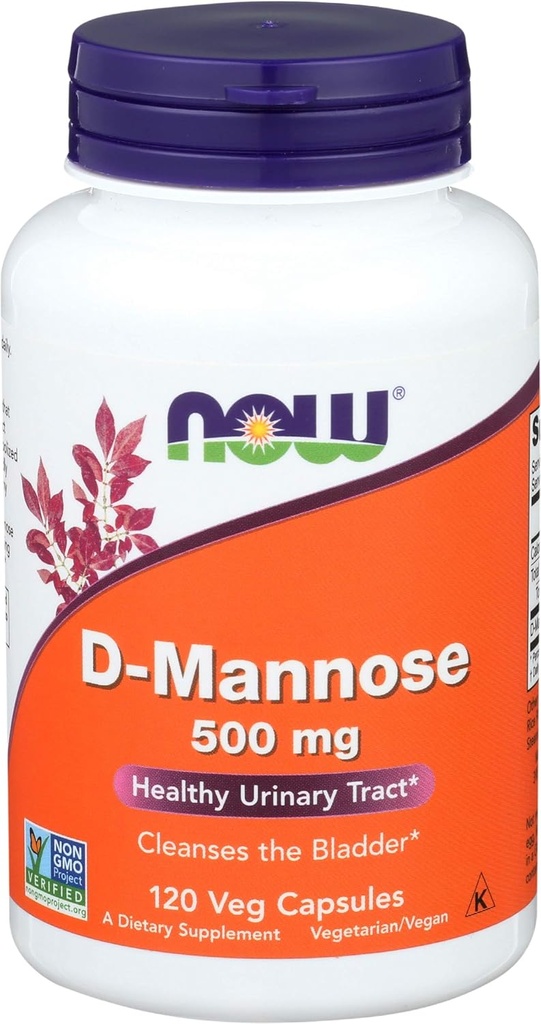 Ahora Alimentos D-Mannose, 120 Caps 500 mg (Pack de 3)