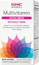 Multivitamina Ultra Mega sin Hierro, Suplemento diario de vitaminas, soporta inmuno, cerebro, cabello, piel & uñas, 180 caplets