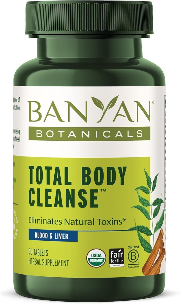 Banyan Botanicals Total Body Cleanse – Suplemento de limpieza orgánica con Amla & Manjistha – Apoya la digestión saludable, Detox, " Limpieza natural* – 90 Tablets – Non GMO Fuente sostenible Vegan