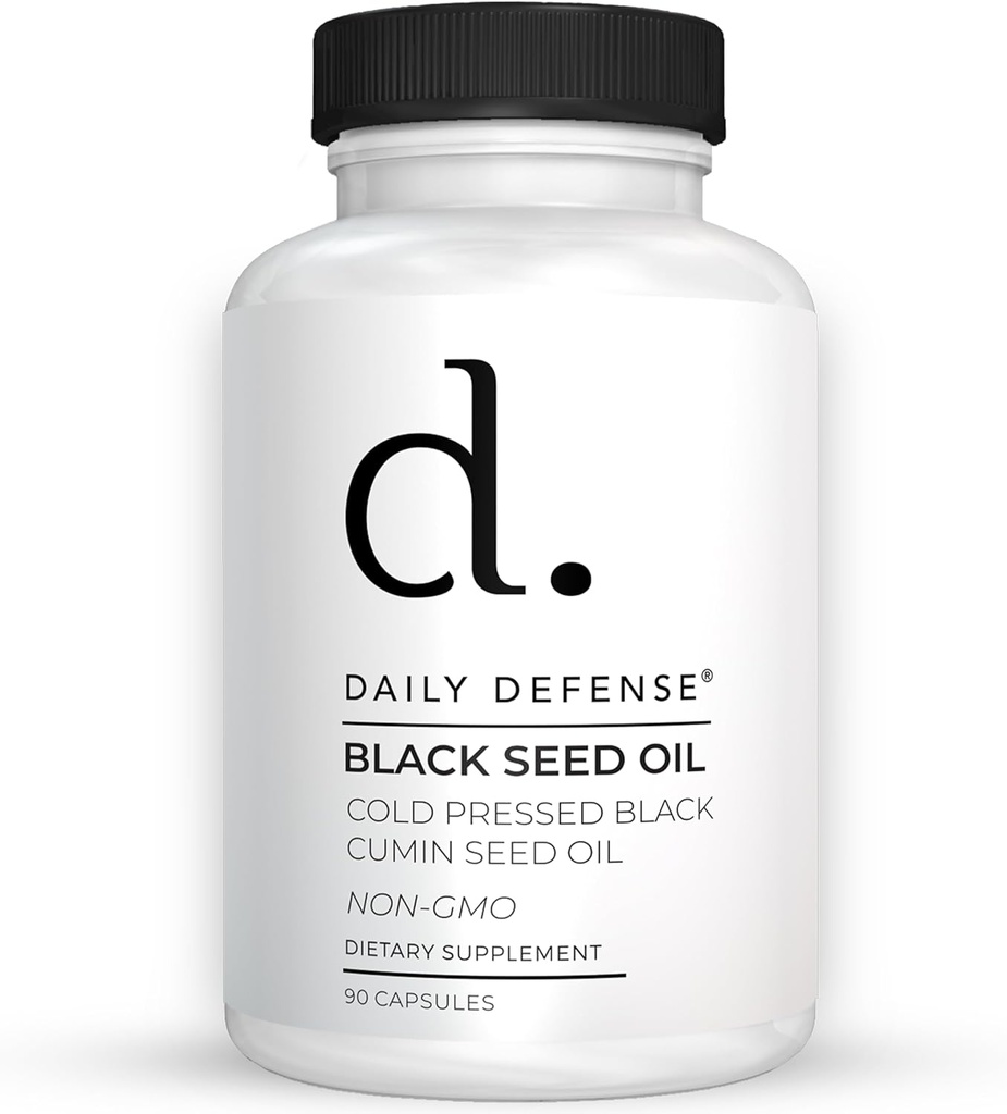 Cápsulas de aceite de semilla negra prensada en frío - 90 Conde - Nigella Sativa para el cabello, piel & mejora de la inmunidad - Vegan, libre de gluten, no GMO Black Cumin Seeds Oil