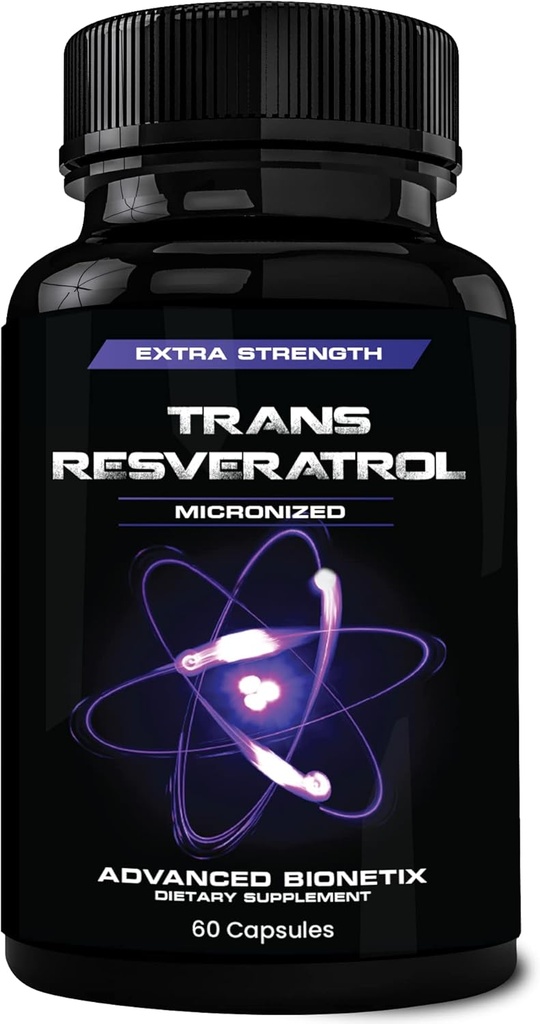 2X Potency Micronized Trans Resveratrol Supplement. 1200 mg por 2 cápsulas. Fórmula Antioxidante de alta absorción. Promueve el Anti envejecimiento, el apoyo cognitivo y la salud cardíaca