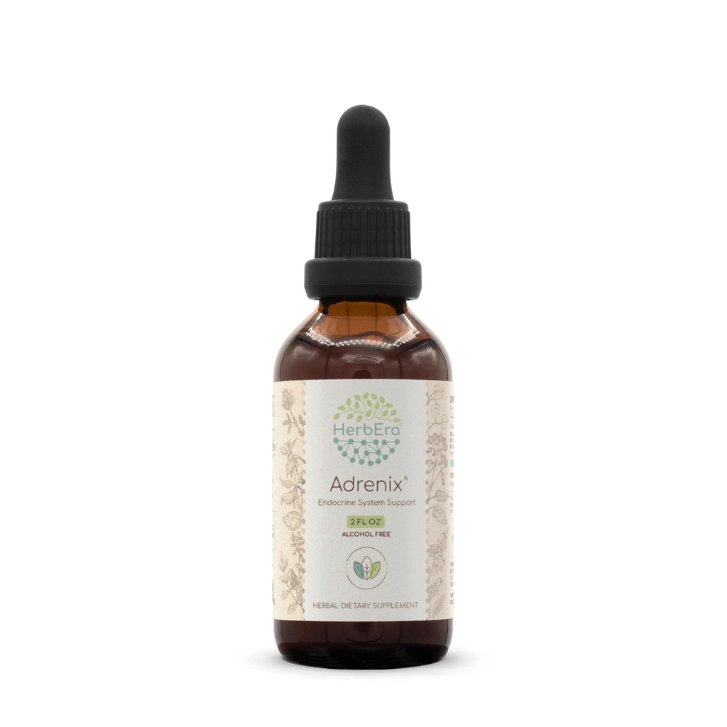 Adrenix Alcohol-Free Extract Tincture, Borage Flower and Herb,Burdock Root,Licorice Root,Stinging Nettle Root, Alfalfa Leaf and Seed, Wild Yam Root. Endocrine System Support 2 Fl Oz