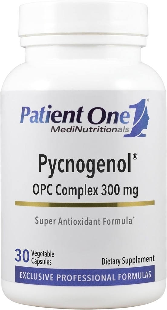 Pacientes Un Pycnogenol Complejo OPC 300mg Silencioso Suplemento para apoyar la salud Vascular y el envejecimiento saludable* Pine Bark y Más Silencioso 30 cápsulas