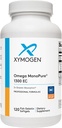 XYMOGEN Omega MonoPure 1300 EC - Aceite de pescado con 3X Absorción mayor - DHA EPA Omega-3 Suplemento para soporte cardiovascular + cognitivo (120 Softgels)