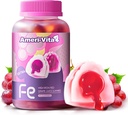 Heme Iron Suplemento Gummies for Women Anemia Men with Vitamins C B12 B6 Folate Salmon Peptides Sugar-Free Non-Constipating Red Grape Flavor Mujer Multivitamina con Gentle Iron 60 Conde