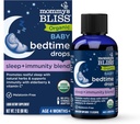 La felicidad de mamá Orgánica Baby Bedtime Drops + Overnight Immunity Support*, Promotes Restful Night, Melatonin Free, Age 4 Month+, 2 Fl Oz