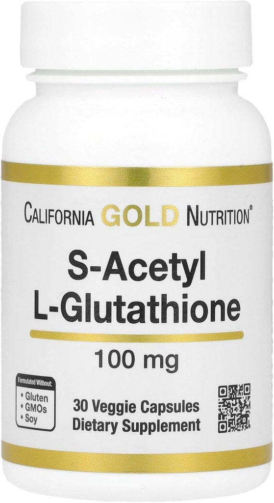 California Gold Nutrition S-Acetyl L-Glutathione, 100 mg, 30 cápsulas vegetarianas