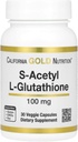 California Gold Nutrition S-Acetyl L-Glutathione, 100 mg, 30 cápsulas vegetarianas