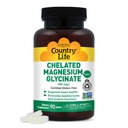 Country Life Magnesium Glycinate 400mg, 90 Tablets, Certified Gluten Free, Certified Vegan, Certified Halal, Non-GMO Verified
