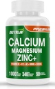 Magnesio de calcio Zinc con vitamina D3, Boron, K2 & B12 (90 cápsulas)