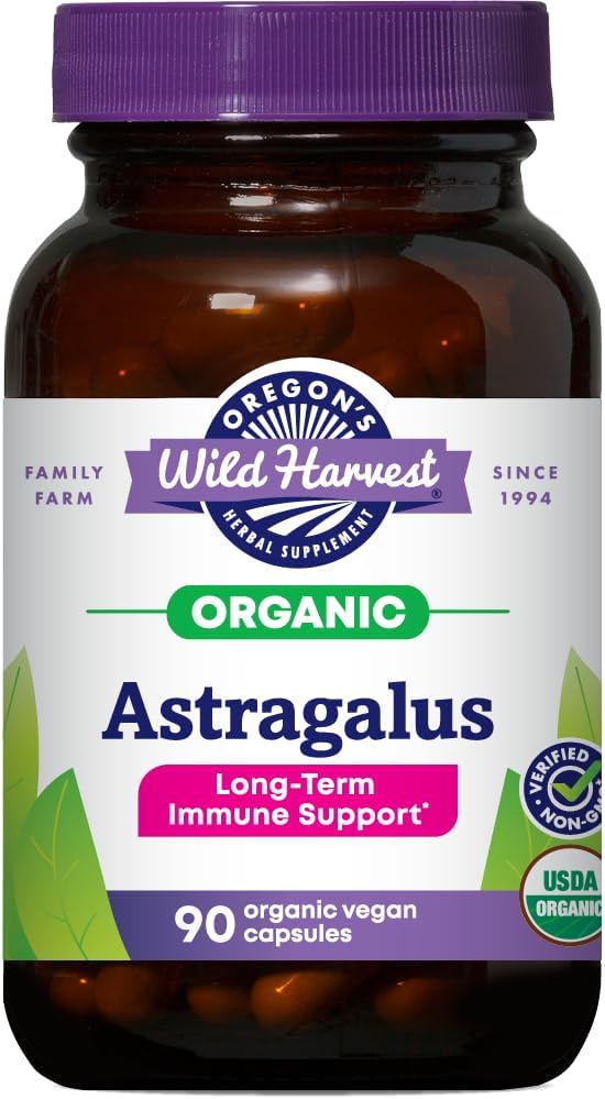 Cosecha Salvaje de Oregon, Certified Organic Astragalus Capsules for Immunity Support, 1125 MGS, 90 Conde