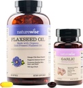 NatureWise Organic Flaxseed Oil Max 720mg ALA ← Highest Potency Flax Oil Omega 3 Ajo Odorless Softgels 1500mg Apoyo dientes & Immune System Health