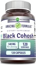 Amazing Fórmulas Black Cohosh Suplemento Silencio 540 Mg per Serving Silencio Capsules Silencio No Gluten-Free Silencio Hecho en EE.UU. (1 Pack Ø 120 Cuenta)