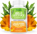 Extracto de la lechuga silvestre " California Suplemento de semilla de amapola, suplemento herbal de 2 vías para el alivio del sueño saludable, 120 cápsulas