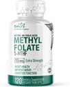 Fusiones de la naturaleza Nutri 5-MTHF L Methylfolate 15MG - 4 Month Supply, 120 Vegan Tablets - Suplemento de Folato Metilado - Función Cognitiva, Salud del Corazón, Apoyo Prenatal - Ácido Fólico Metilado