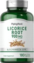 Piping Rock Licorice Root Extract TEN 900 mg ANTE 180 Capsules TENIDO Non-GMO, Gluten Free Supplement