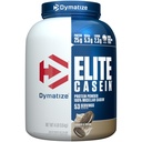 Dymatize Elite Casein Protein Powder, Cookies " Cream, 100% Micellar Casein, 25g Protein, 5.4g BCAAs, 2.3g Leucine, Abanderamiento lento para la recuperación del músculo durante la noche, 4 lb (53 Servimientos)